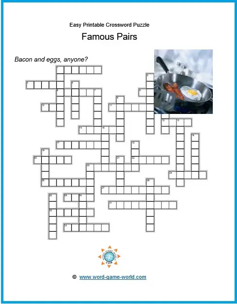 Classic games, Free Crossword Puzzle Worksheets