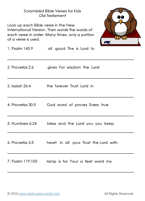 Learn About The Bible Free Printable Worksheets For Kids
