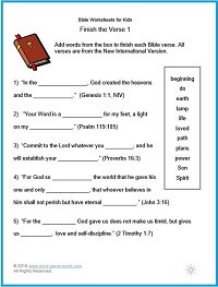 Bible Worksheets for Kids from #wordgameworld