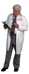 doctor holding a clipboard and stethoscope