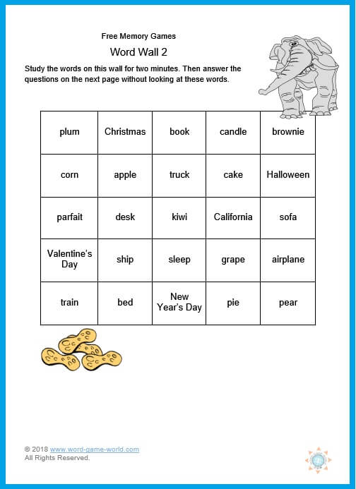 Fun Free Memory Games To Print And Play