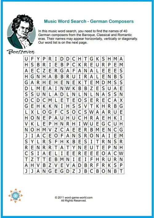 expert music word search