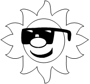 smiling sun with sunglasses