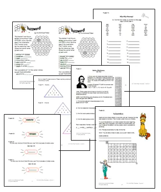 Sample pages from 101 Word Play Puzzlers by Ann Richmond Fisher, downloadable ebook from #wordgamewworld