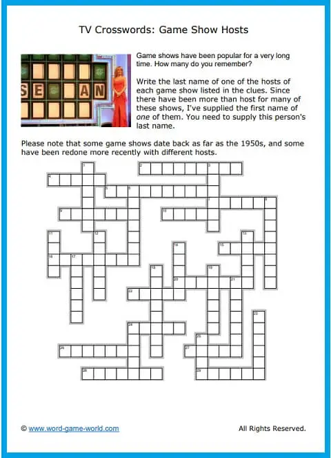 printable celebrity crossword puzzles