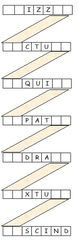 ZigZag puzzle sample from 101 Word Play Puzzlers, written by Ann Richmond Fisher. Offered on www.word-game-world.com